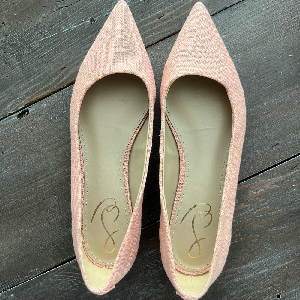 Sam Edelman canvas flats pointed toe pink 7.5 EUC - Picture 3 of 5